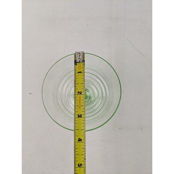 Uranium Green Depression Glass Footed Sherbert Cups 3.5" Set Of 6 - Picture 9 of 10